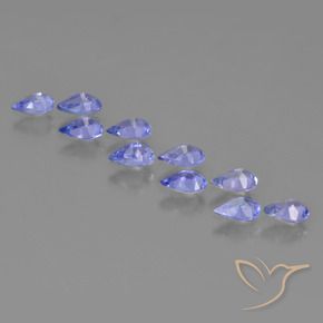 Pedras preciosas de Tanzanita Azul Violeta Intenso natural de 1.87 ct, Formato de pêra, VS