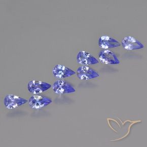 Pedras preciosas de Tanzanita Azul Violeta Intenso natural de 1.89 ct, Formato de pêra, VS