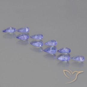 Pedras preciosas de Tanzanita Azul Violeta Intenso natural de 1.89 ct, Formato de pêra, VS