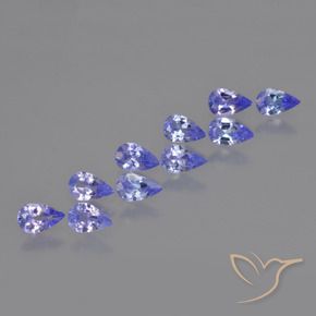 Pedras preciosas de Tanzanita Azul Violeta Intenso natural de 2.03 ct, Formato de pêra, VS