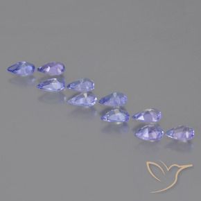 Pedras preciosas de Tanzanita Azul Violeta Intenso natural de 2.03 ct, Formato de pêra, VS