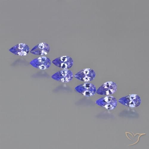 Tanzanita azul de 2,35 quilates, corte pera da Tanzânia de 5 x 3,1 mm, Photo A