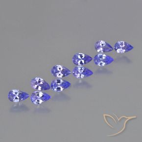Pedras preciosas de Tanzanita Azul Violeta Intenso natural de 2.35 ct, Formato de pêra, VS