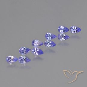 Pedras preciosas de Tanzanita Azul Violeta Intenso natural de 1.80 ct, Formato de pêra, VS