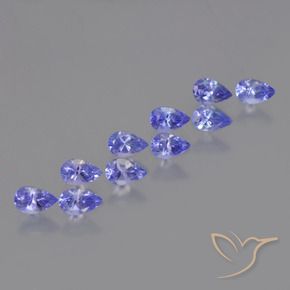 Pedras preciosas de Tanzanita Azul Violeta Intenso natural de 2.62 ct, Formato de pêra, VS
