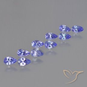 Pedras preciosas de Tanzanita Azul Violeta Intenso natural de 2.11 ct, Formato de pêra, VS