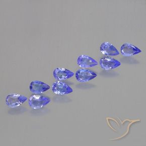 Pedras preciosas de Tanzanita Azul Violeta Intenso natural de 1.98 ct, Formato de pêra, VS