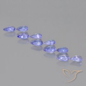 Pedras preciosas de Tanzanita Azul Violeta Intenso natural de 1.98 ct, Formato de pêra, VS