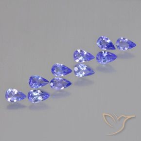 Pedras preciosas de Tanzanita Azul Violeta Intenso natural de 1.97 ct, Formato de pêra, VS