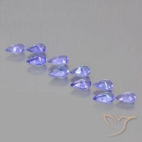 Pedras preciosas de Tanzanita Azul Violeta Intenso natural de 1.97 ct, Formato de pêra, VS
