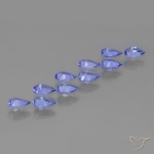Pedras preciosas de Tanzanita Azul Violeta Intenso natural de 1.90 ct, Formato de pêra, VS