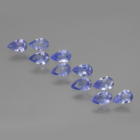 Pedras preciosas de tanzanita azul natural de 1,91 ct, formato de pêra, VS