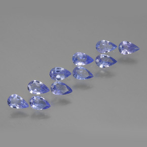 Pedras preciosas de tanzanita azul natural de 1,91 ct, formato de pêra, VS