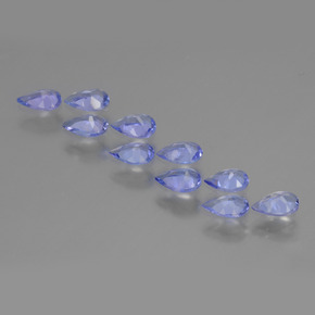 Pedras preciosas de tanzanita azul natural de 1,91 ct, formato de pêra, VS