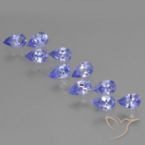 Pedras preciosas de Tanzanita Azul Violeta Intenso natural de 2.22 ct, Formato de pêra, VS