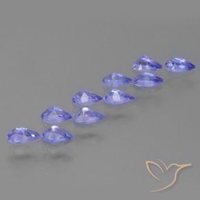 Pedras preciosas de Tanzanita Azul Violeta Intenso natural de 2.22 ct, Formato de pêra, VS