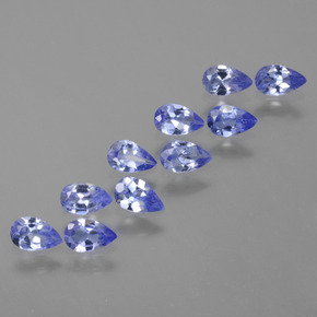 Pedras preciosas de tanzanita azul natural de 2,00 ct, formato de pêra, VS