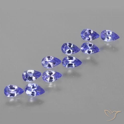 Pedras preciosas de tanzanita azul natural de 2,20 ct, formato de pêra, VS