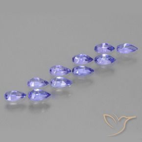 Pedras preciosas de tanzanita azul natural de 2,20 ct, formato de pêra, VS