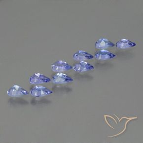 Pedras preciosas de Tanzanita Azul Violeta Intenso natural de 2.37 ct, Formato de pêra, VS