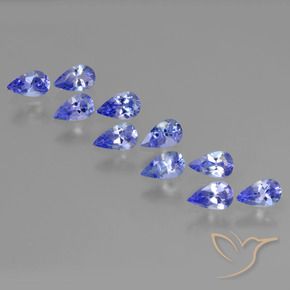 Pedras preciosas de Tanzanita Violeta Azul natural de 2.19 ct, Formato de pêra, VS