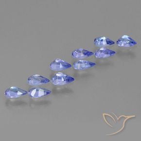 Pedras preciosas de Tanzanita Violeta Azul natural de 2.19 ct, Formato de pêra, VS
