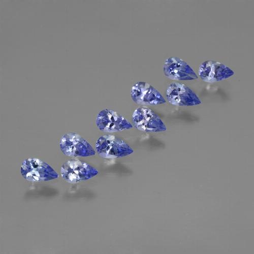 Pedras preciosas de tanzanita azul natural de 2,46 ct, formato de pêra, VS