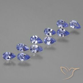 Pedras preciosas de Tanzanita Azul Violeta Intenso natural de 1.74 ct, Formato de pêra, VS
