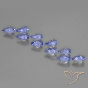 Pedras preciosas de Tanzanita Azul Violeta Intenso natural de 1.74 ct, Formato de pêra, VS