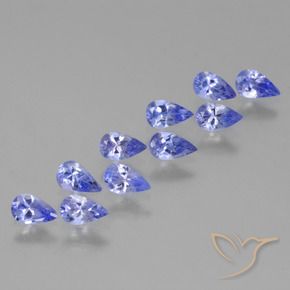 Pedras preciosas de Tanzanita Azul Violeta Intenso natural de 2.14 ct, Formato de pêra, VS