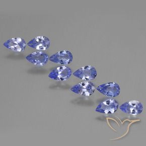 Pedras preciosas de Tanzanita Azul Violeta Intenso natural de 1.93 ct, Formato de pêra, VS