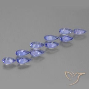 Pedras preciosas de Tanzanita Azul Violeta Intenso natural de 1.93 ct, Formato de pêra, VS