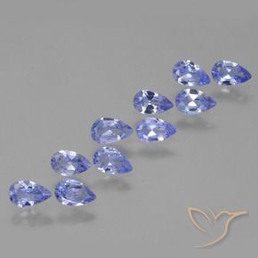 Pedras preciosas de Tanzanita Violeta Azul natural de 2.00 ct, Formato de pêra, VS