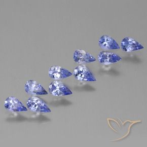 Pedras preciosas de Tanzanita Azul médio natural de 2.03 ct, Formato de pêra, VS