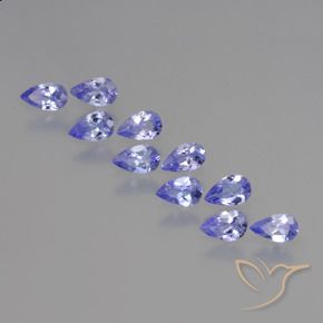 Pedras preciosas de Tanzanita Azul Violeta Intenso natural de 1.89 ct, Formato de pêra, VS