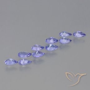 Pedras preciosas de Tanzanita Azul Violeta Intenso natural de 1.89 ct, Formato de pêra, VS