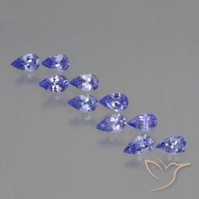 Pedras preciosas de Tanzanita Azul Violeta Intenso natural de 2.12 ct, Formato de pêra, VS