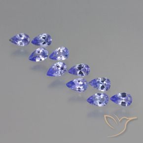 Pedras preciosas de Tanzanita Violeta Brilhante natural de 1.92 ct, Formato de pêra, VS