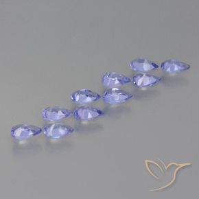 Pedras preciosas de Tanzanita Violeta Brilhante natural de 1.92 ct, Formato de pêra, VS