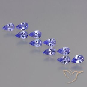 Pedras preciosas de Tanzanita Violeta Brilhante natural de 1.98 ct, Formato de pêra, VS
