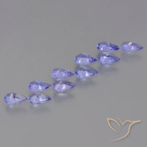Pedras preciosas de Tanzanita Violeta Brilhante natural de 1.98 ct, Formato de pêra, VS