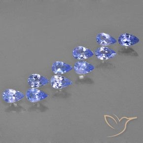 Pedras preciosas de Tanzanita Azul Violeta Intenso natural de 1.87 ct, Formato de pêra, VS
