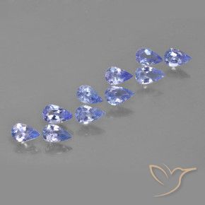 Pedras preciosas de Tanzanita Violeta Azul natural de 1.64 ct, Formato de pêra, VS