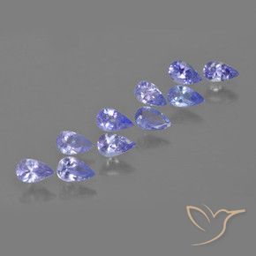 Pedras preciosas de Tanzanita Azul Violeta Intenso natural de 2.12 ct, Formato de pêra, VS