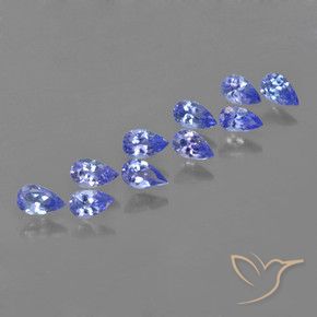 Pedras preciosas de Tanzanita Azul Roxo Profundo natural de 2.16 ct, Formato de pêra, VS