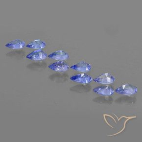 Pedras preciosas de Tanzanita Azul Roxo Profundo natural de 2.16 ct, Formato de pêra, VS