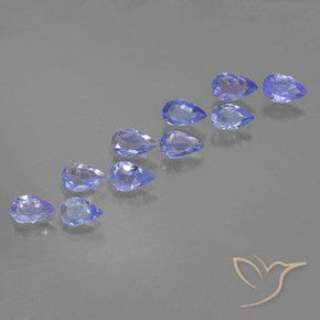 Pedras preciosas de Tanzanita Azul profundo natural de 1.72 ct, Formato de pêra, VS