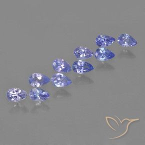 Pedras preciosas de Tanzanita Azul Violeta Intenso natural de 2.08 ct, Formato de pêra, VS