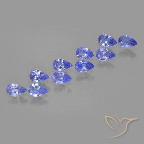 Pedras preciosas de Tanzanita Azul Violeta Intenso natural de 1.90 ct, Formato de pêra, VS