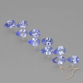 Pedras preciosas de Tanzanita Violeta Azul natural de 2.06 ct, Formato de pêra, VS